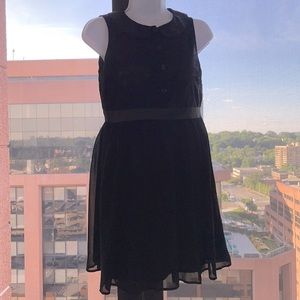 Black Collared Mini Babydoll Dress